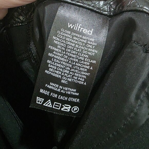 Wilfred Melina Pants Black Faux Leather Snakeskin Size 6 NWOT - Picture 12 of 12